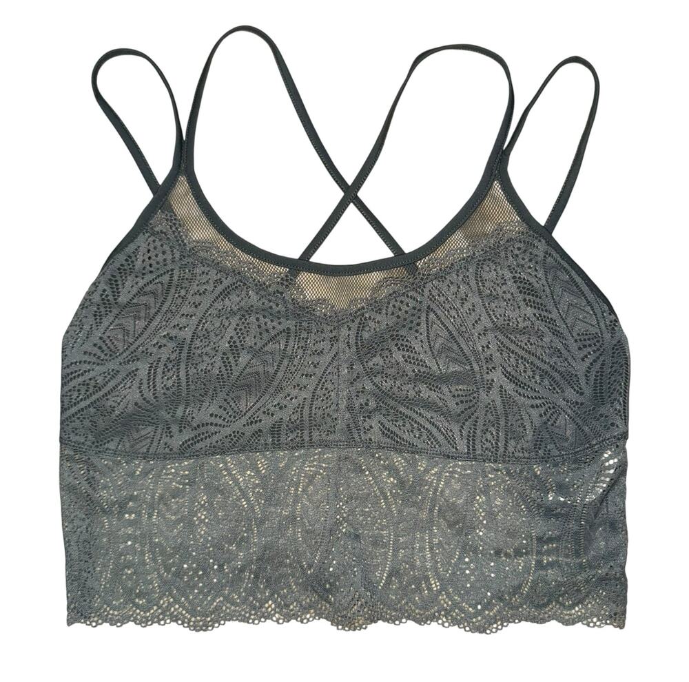 Free People Sweet To Me Brami Crop Top Women's Medium Lace Sheer Boho Sexy Fairy